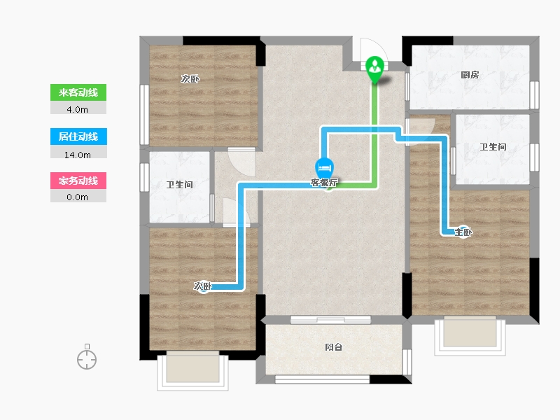 福建省-龙岩市-阳光城花漾江山-79.20-户型库-动静线