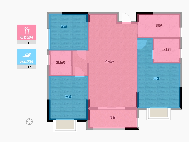 福建省-龙岩市-阳光城花漾江山-79.20-户型库-动静分区