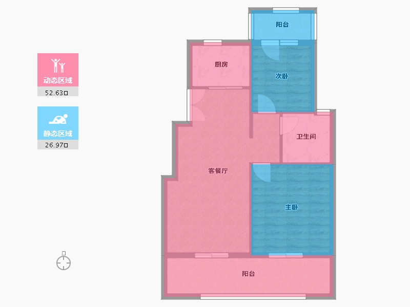 山东省-烟台市-宏锦万花城-72.00-户型库-动静分区