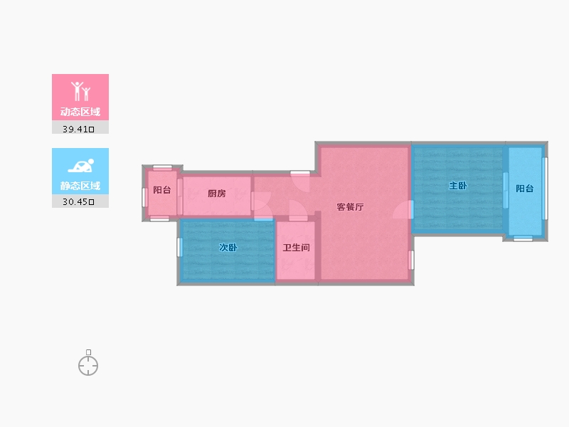 北京-北京市-梨园东里-61.66-户型库-动静分区