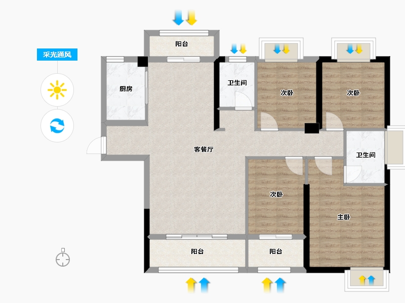 福建省-龙岩市-龙津大时代-104.18-户型库-采光通风