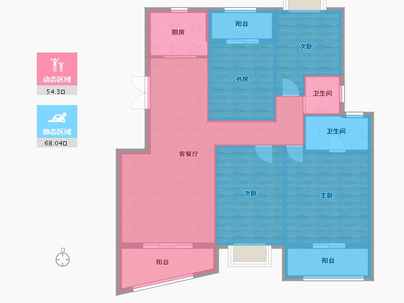 福建省-龙岩市-武平领秀中央郡-111.00-户型库-动静分区