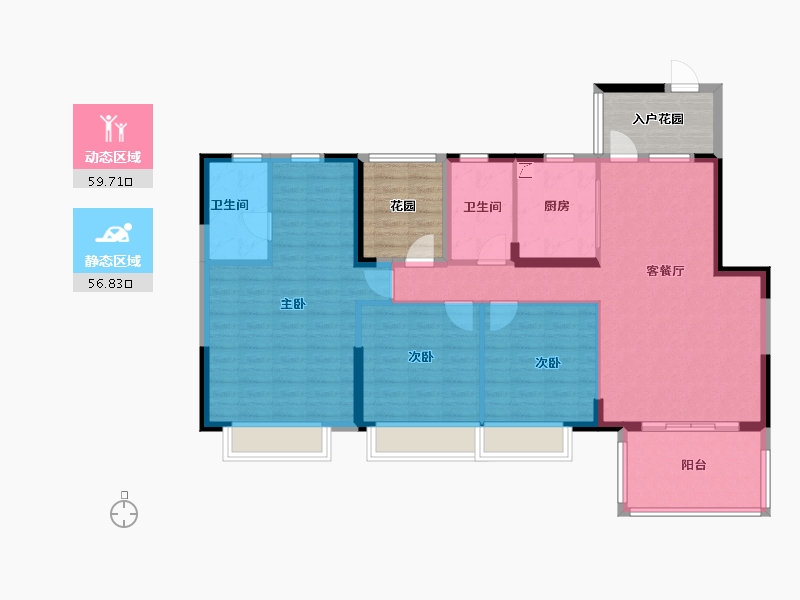 广东省-佛山市-尚观嘉园-117.47-户型库-动静分区