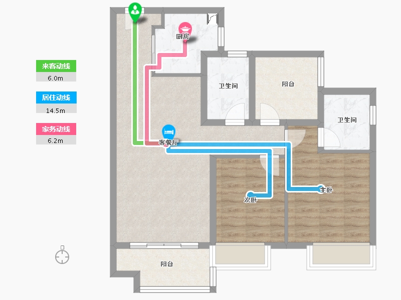 广东省-佛山市-中骏雍景台-78.00-户型库-动静线