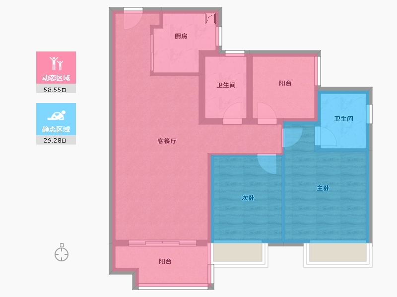 广东省-佛山市-中骏雍景台-78.00-户型库-动静分区