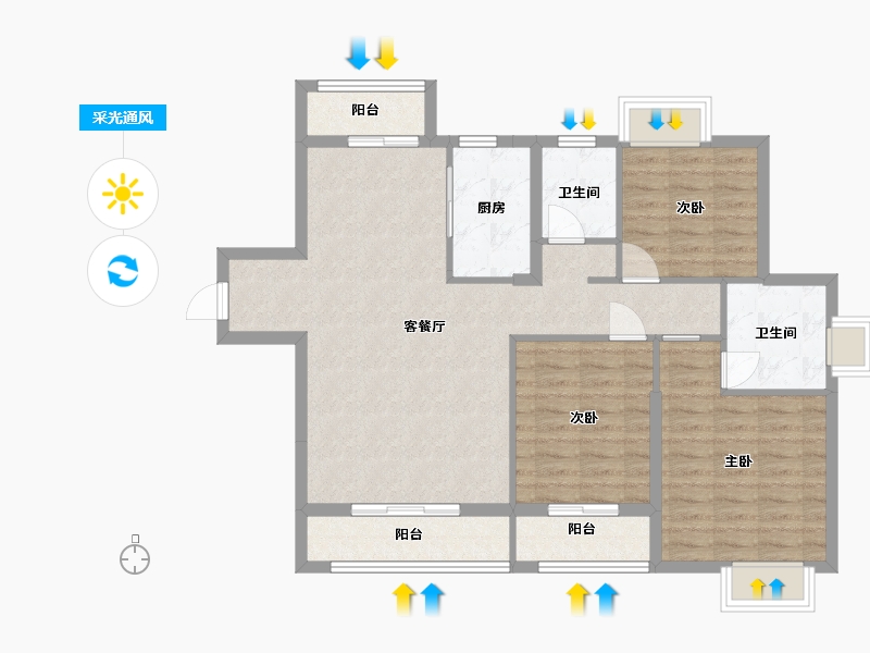 福建省-龙岩市-龙津大时代-97.60-户型库-采光通风