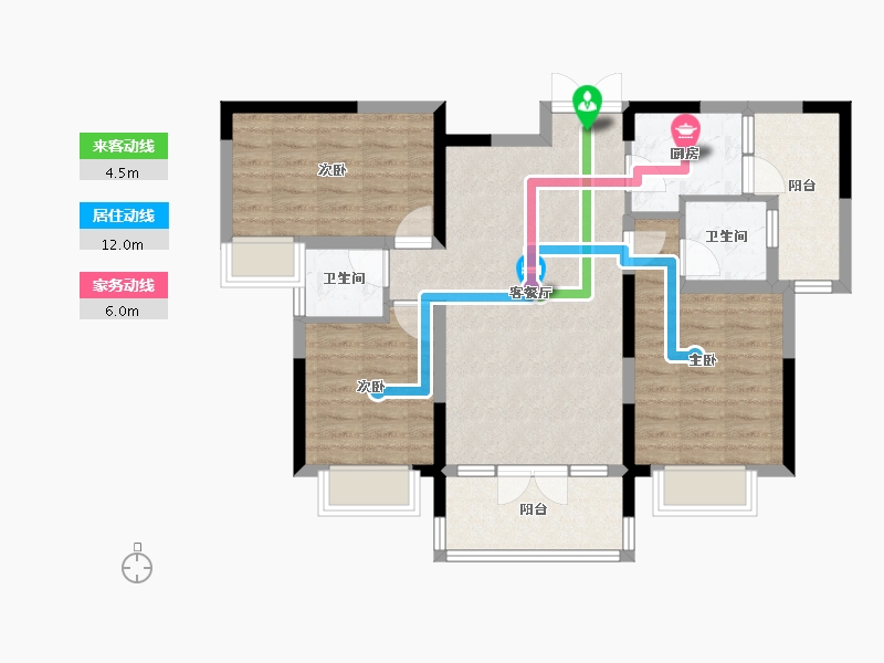 湖北省-襄阳市-红星国际-84.47-户型库-动静线