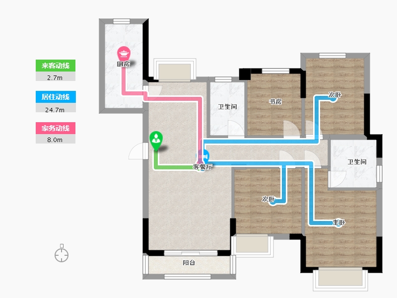 福建省-龙岩市-阳光城花漾江山-91.20-户型库-动静线