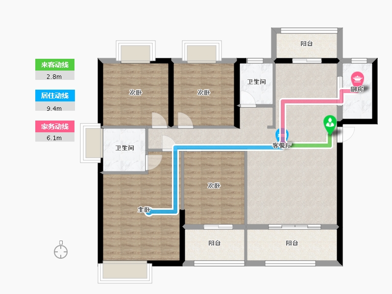 福建省-龙岩市-龙津大时代-110.40-户型库-动静线