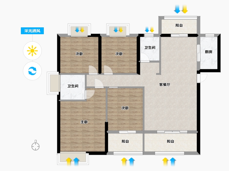 福建省-龙岩市-龙津大时代-110.40-户型库-采光通风