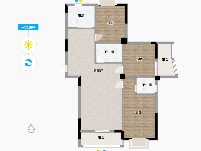 福建省-龙岩市-武平领秀中央郡-102.00-户型库-采光通风