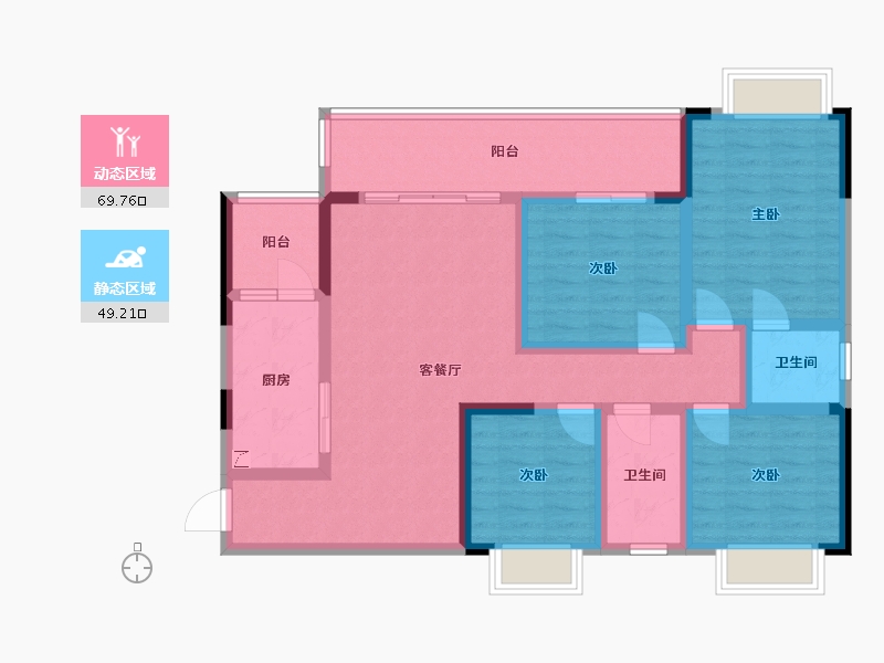 贵州省-安顺市-时鼎绿洲-104.55-户型库-动静分区