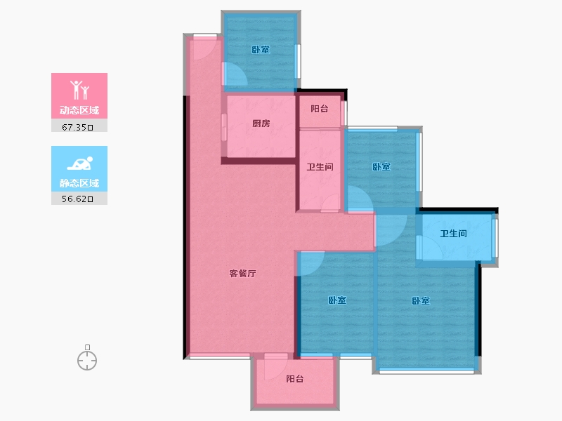 广东省-深圳市-嘉亿爵悦-110.84-户型库-动静分区