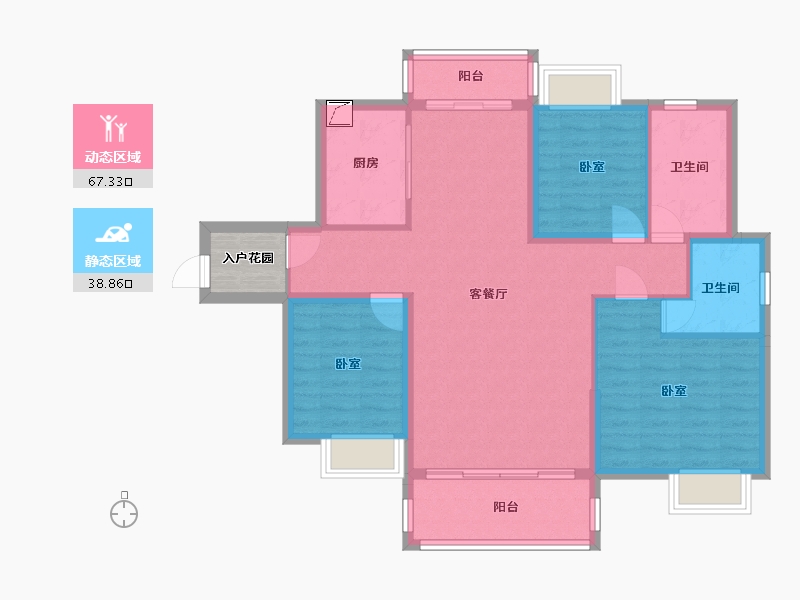 广东省-东莞市-富盈香茶郡二期-98.31-户型库-动静分区