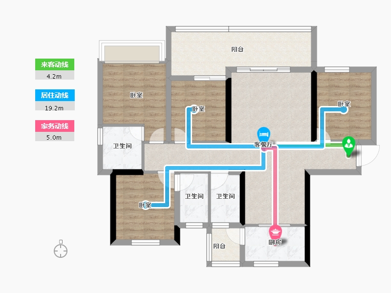 广东省-梅州市-锦绣山水城-95.74-户型库-动静线