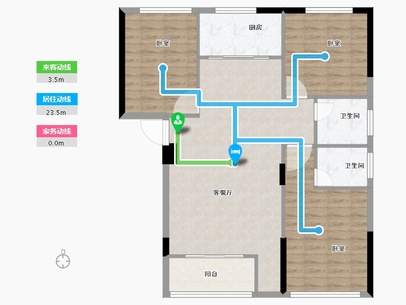 湖北省-咸宁市-鑫博桂苑-100.04-户型库-动静线