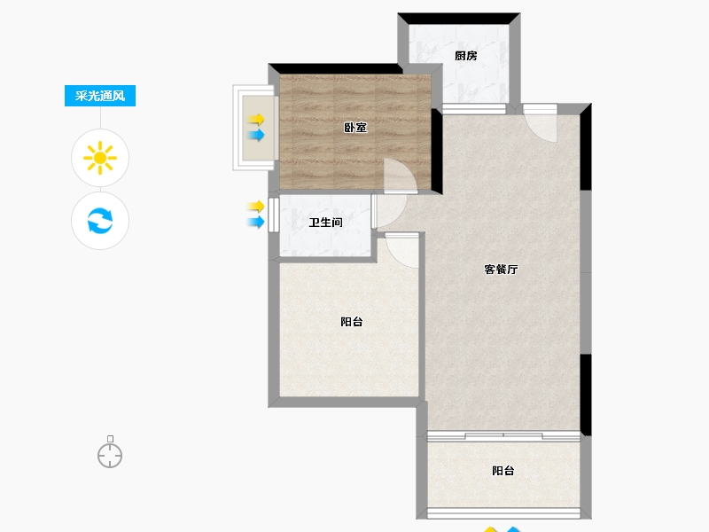 湖南省-郴州市-公园华府-61.10-户型库-采光通风