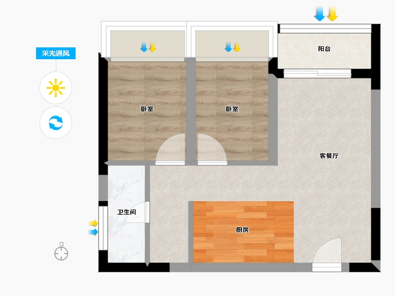 广东省-深圳市-会展湾水岸-37.95-户型库-采光通风