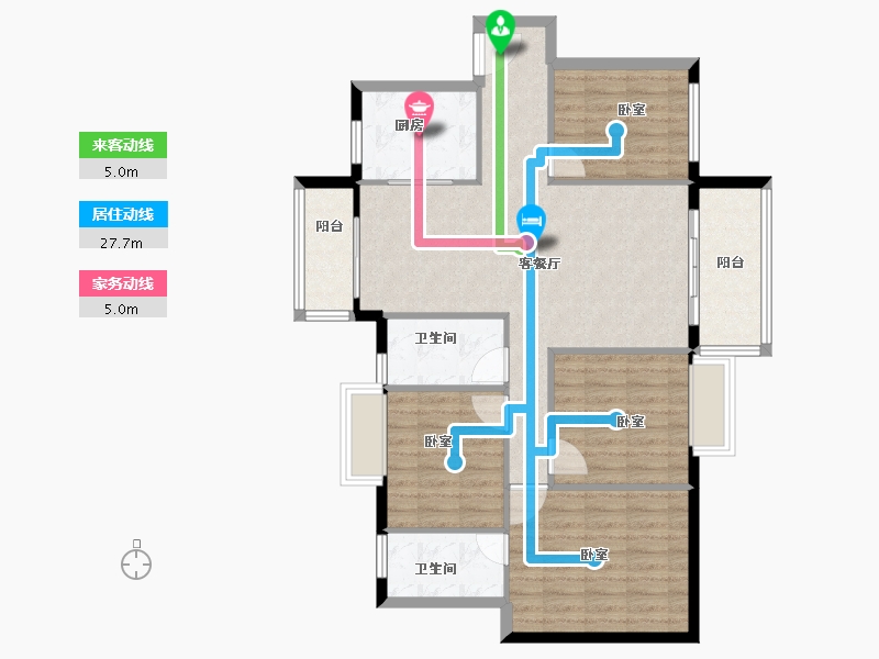 广东省-深圳市-华润置地公园九里花园住宅-100.01-户型库-动静线