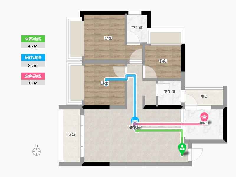 广东省-梅州市-梅花又一城-59.09-户型库-动静线