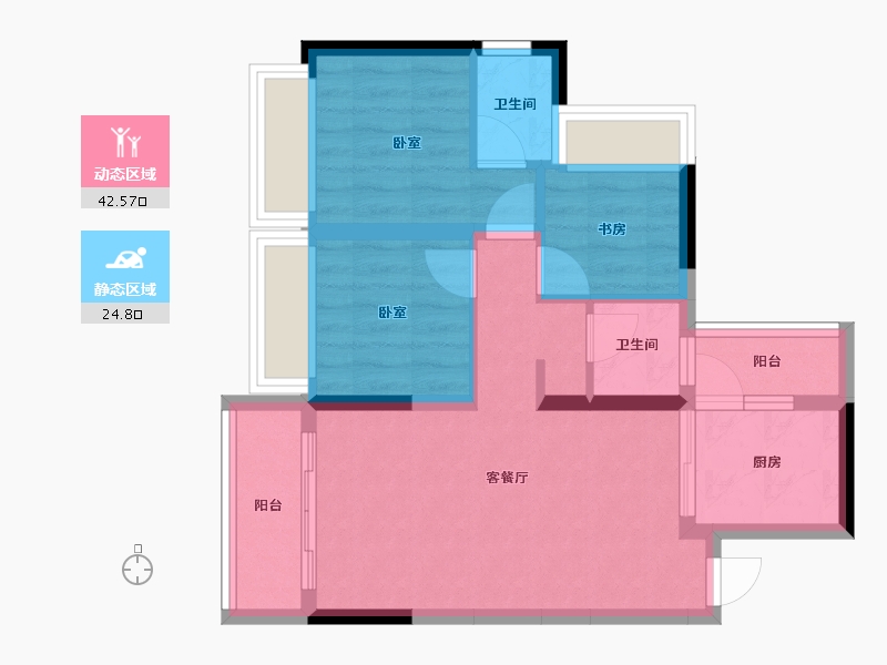 广东省-梅州市-梅花又一城-59.09-户型库-动静分区