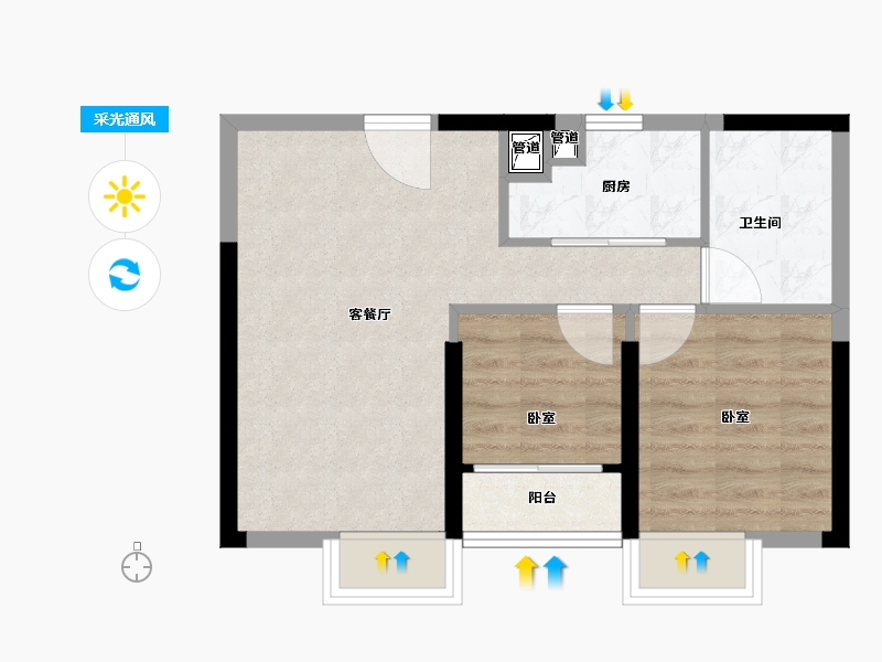 广东省-深圳市-满京华喜悦里-49.00-户型库-采光通风