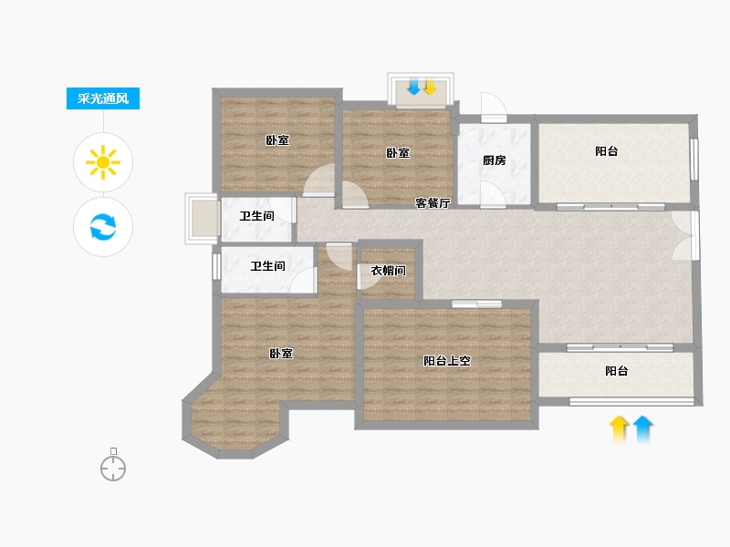 广东省-东莞市-新世纪君汇半岛-122.25-户型库-采光通风