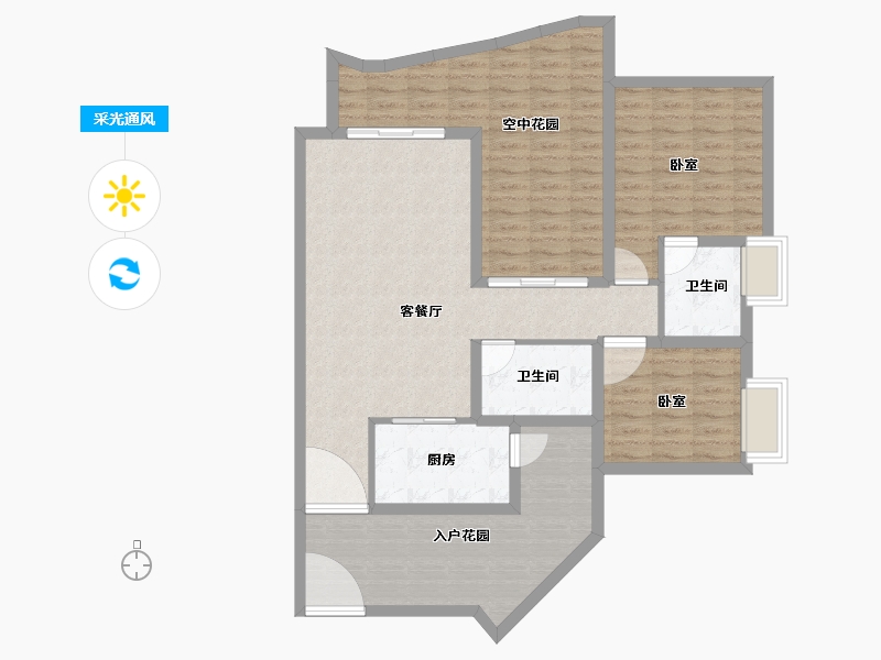 广东省-东莞市-新世纪君汇半岛-111.06-户型库-采光通风