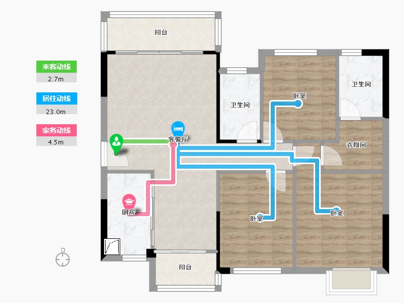 广东省-东莞市-富盈香茶郡二期-92.88-户型库-动静线