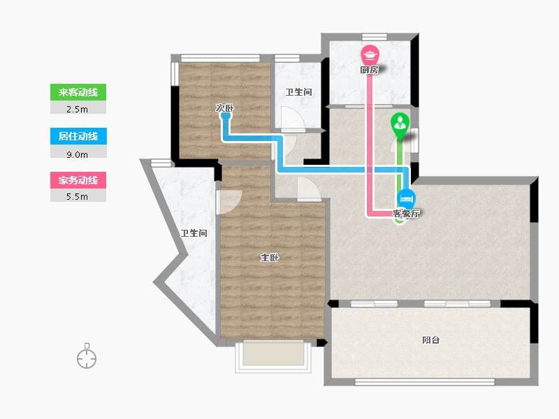 海南省-三亚市-德璟·海长安-90.45-户型库-动静线