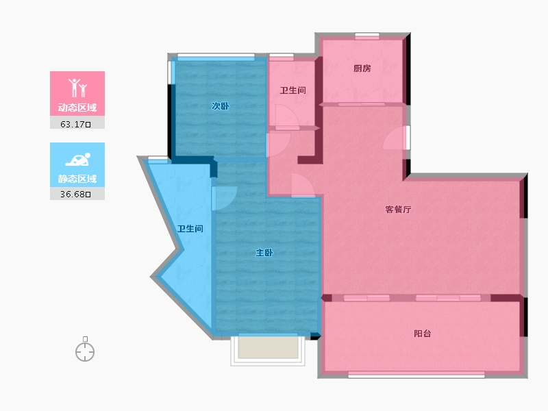 海南省-三亚市-德璟·海长安-90.45-户型库-动静分区