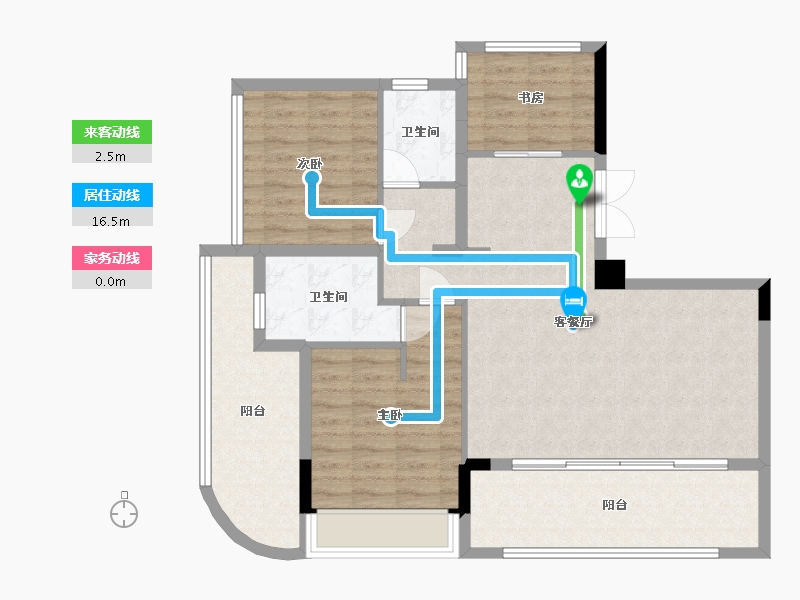 海南省-三亚市-德璟·海长安-96.35-户型库-动静线