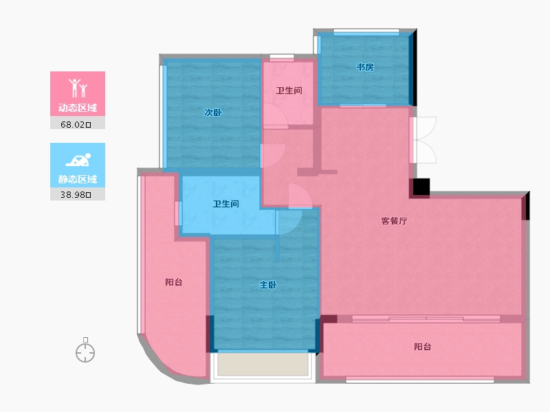 海南省-三亚市-德璟·海长安-96.35-户型库-动静分区