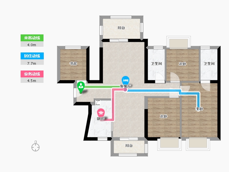 广西壮族自治区-南宁市-龙光玖誉湖-87.63-户型库-动静线