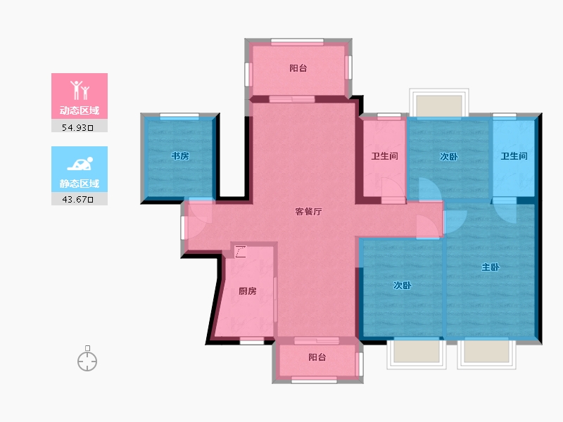 广西壮族自治区-南宁市-龙光玖誉湖-87.63-户型库-动静分区