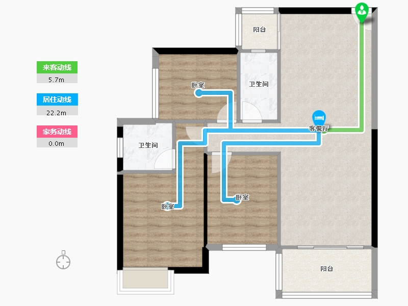 广东省-东莞市-新世纪中和园-85.88-户型库-动静线