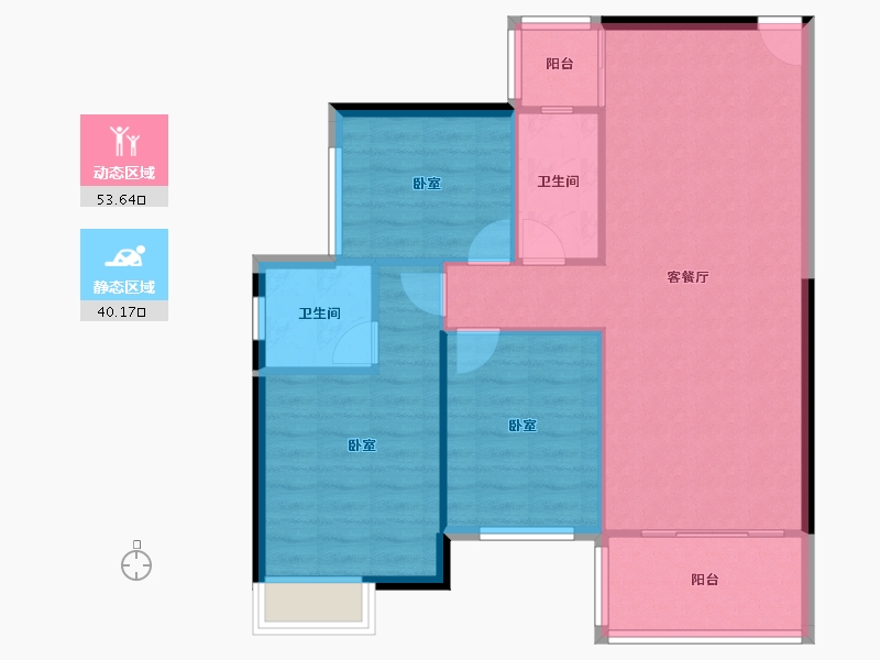 广东省-东莞市-新世纪中和园-85.88-户型库-动静分区