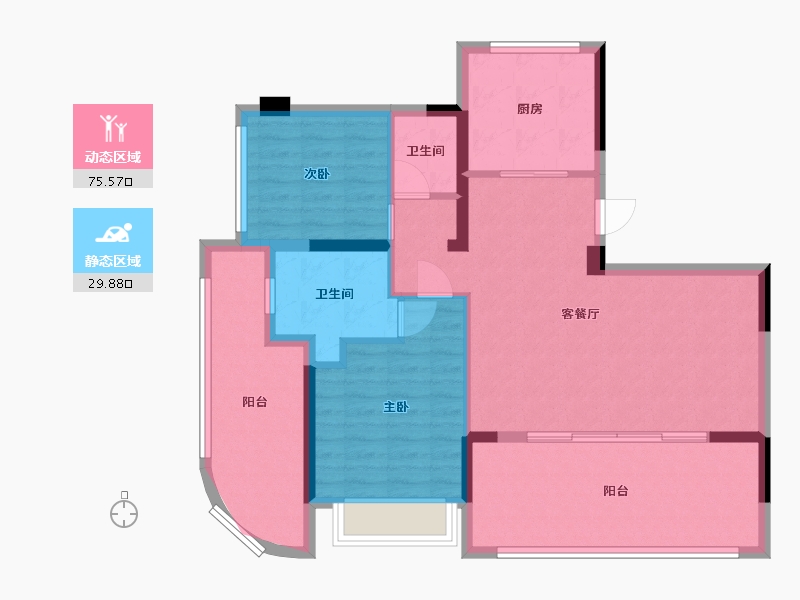 海南省-三亚市-德璟·海长安-94.73-户型库-动静分区