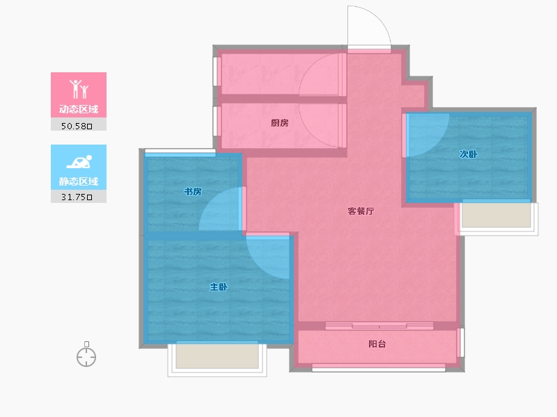 山东省-济宁市-龙翔任兴1号-73.00-户型库-动静分区