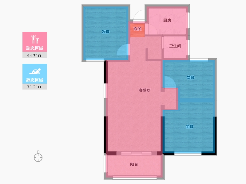 湖南省-长沙市-星语林南壹号-66.70-户型库-动静分区