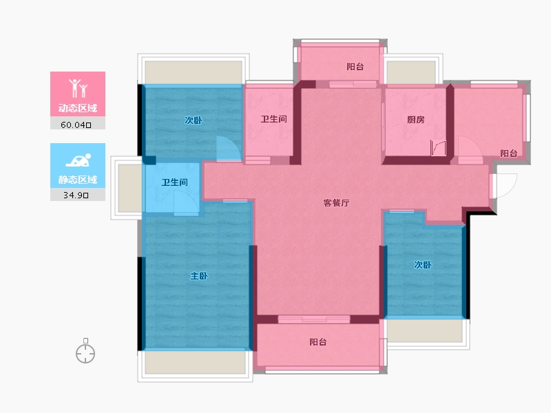 广东省-惠州市-美庐二期-84.02-户型库-动静分区