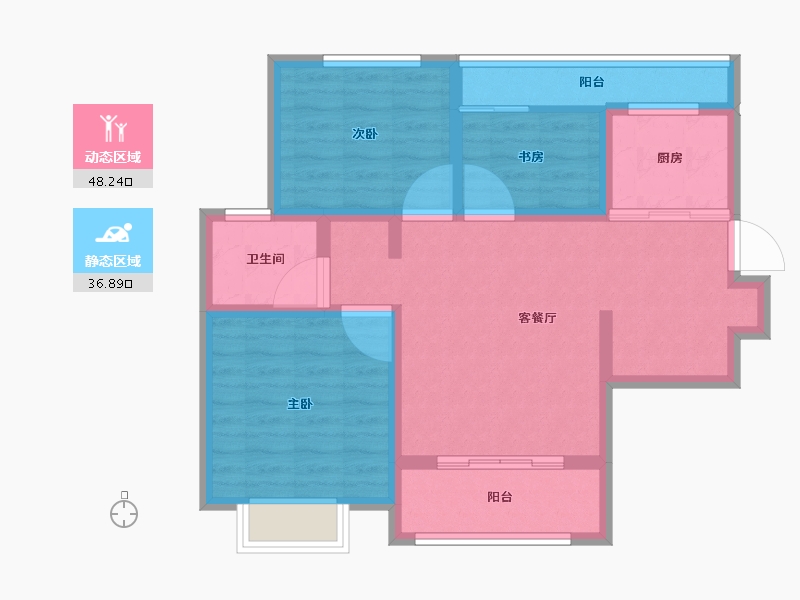 山东省-济宁市-龙翔任兴1号-75.00-户型库-动静分区