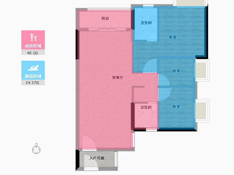 广东省-佛山市-时代廊桥-76.00-户型库-动静分区