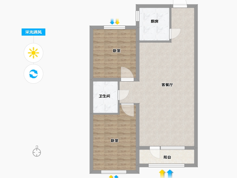 辽宁省-辽阳市-辽阳泛美华庭-78.61-户型库-采光通风