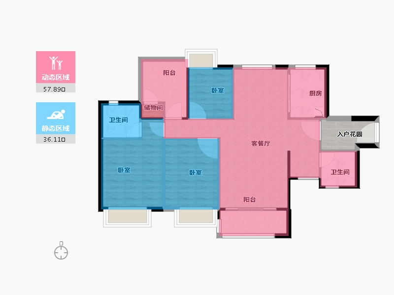 广东省-广州市-北部万科城-90.01-户型库-动静分区