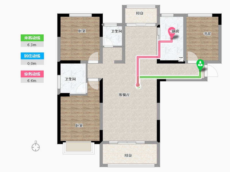 河南省-许昌市-新龙华庭-107.94-户型库-动静线