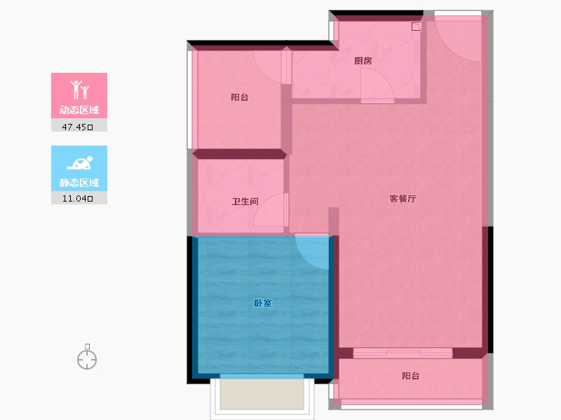 广东省-深圳市-深房传麒尚林2期-51.98-户型库-动静分区