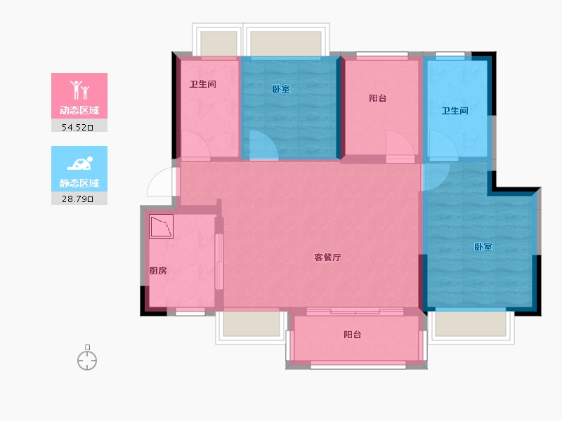 广东省-广州市-正荣新希望金洲府-74.00-户型库-动静分区