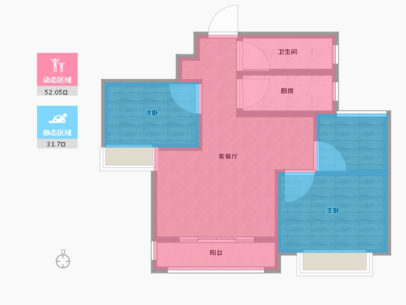 山东省-济宁市-龙翔任兴1号-74.00-户型库-动静分区