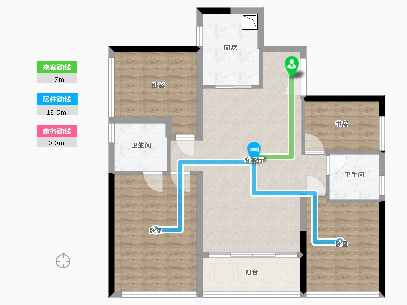 广东省-深圳市-会展湾·东城-96.64-户型库-动静线